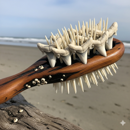 A hairbrush with teeth instead of bristles